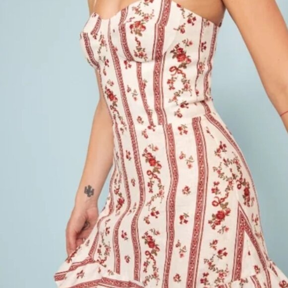 NWOT Reformation Mariana Sleeveless Linen Mini Dress in White M $218 - Picture 3 of 12